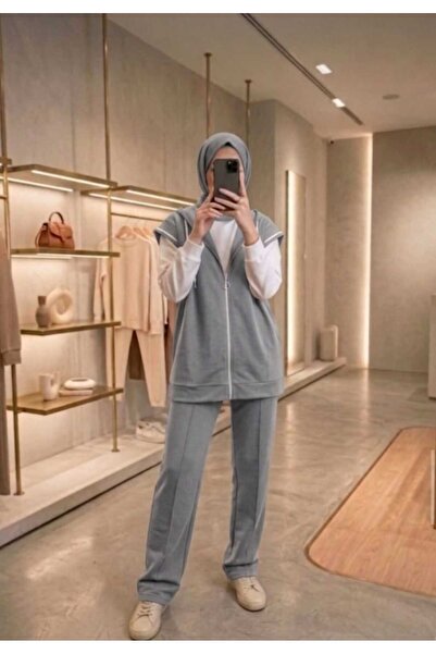 Azram Fashion طقم تيستتور نسائي ثلاثي القطع (تونيك + بدلة رياضية Y سترة )