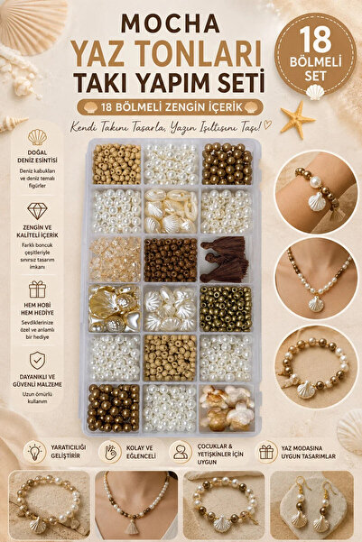 By MO Accessories مجموعة من 18 قطعة من اللؤلؤ والخرز |   تصميم أنيق بلون المو...