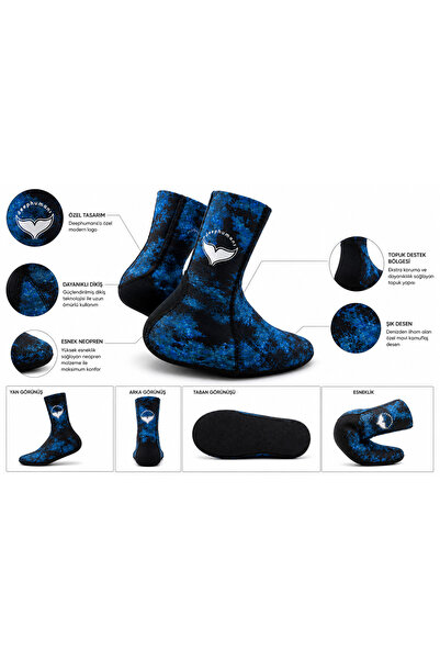 DEEPHUMANS Camouflage 3mm Diving Socks