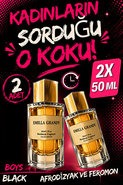 EMILLA GRANDY Black & Boys 2'li Erkek Parfüm Seti 50+50 ml | Hediye Seti EDP ...
