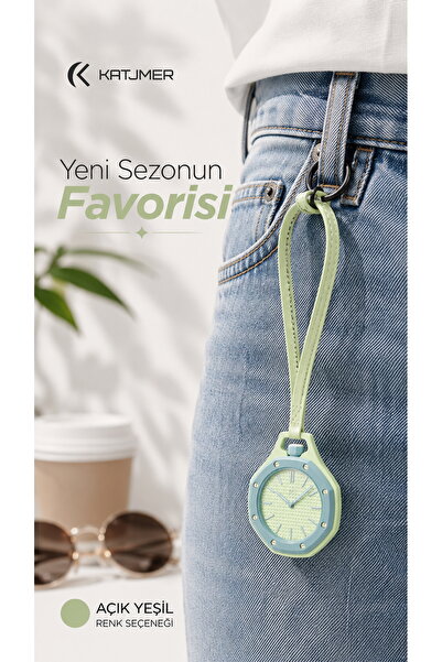 KATJMER Boyol Pop Çanta Charm Saat Askılı Analog Saat Sekizgen Tasarım Unisex...