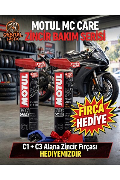 Motul Bakım Seti C1 Zincir Temizleme 400ml + C3 Zincir Yağlama 400ml + Zincir...