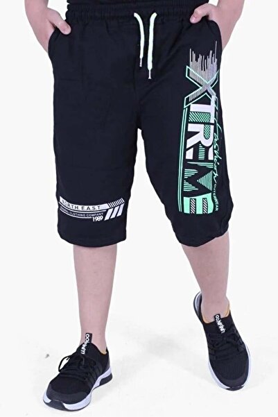 Markahit Xtreme print high-waisted black capri shorts for boys