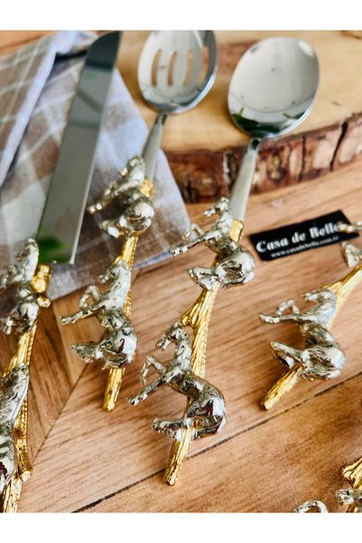 CASA DE BELLA 5-Piece Luxury Serving Set with Horse Figure