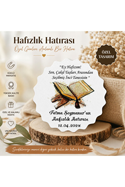 Yaşam Baskı Ahşap Magnet 10'lu Hafızlık Hatırası Umre Hatırası Mevlid Hatıras...
