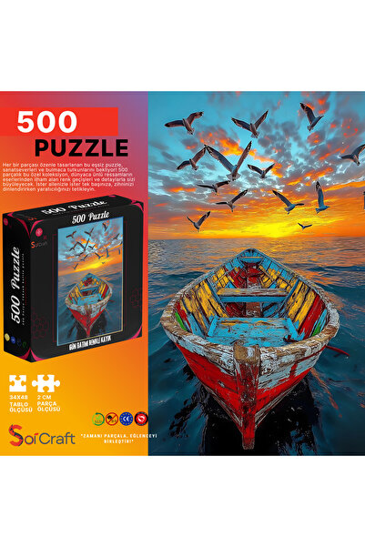 Soi Craft 500 Piece Puzzle Sunset Colorful Kayak # 286