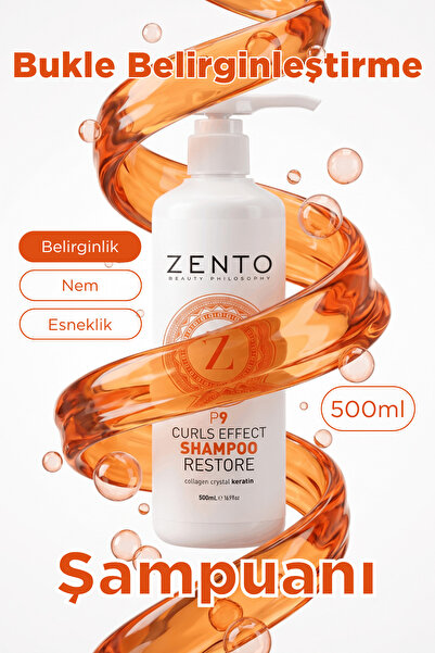 ZENTO P9 Curls Effect Curl Enhancement Effective Hair Care Shampoo 500 ml