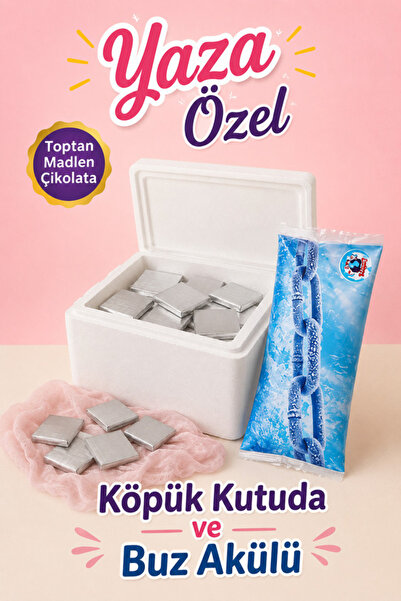 belchocolate Gümüş Sargılı Sütlü Madlen Çikolata 3 Kg. - Buz Akülü ve Köpük K...