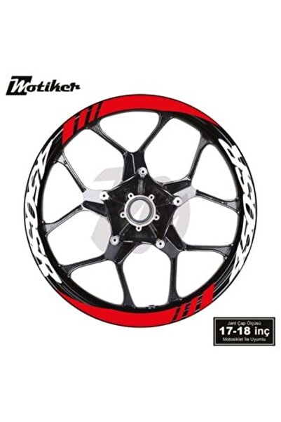 Motiker CFMOTO 450SR Geniş Jant Sticker Modeli 16'lı Kırmızı Beyaz