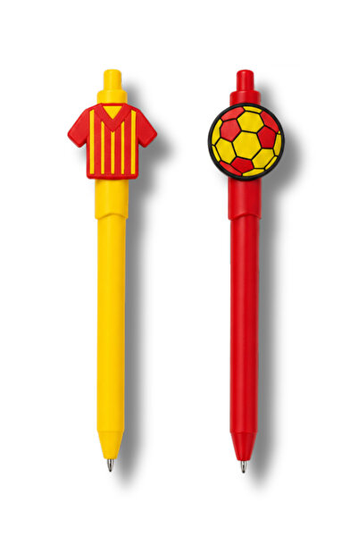 excarpin Yellow Red Flexible Grip Comfortable Writing Double Fan Pen