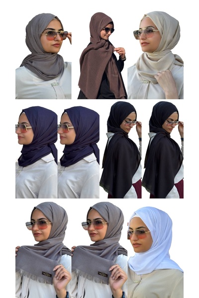 ALDAIYR 10 Pieces of Pashmina Viscose Fabric, 125 Grams Each