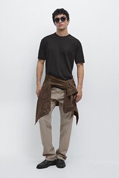 Massimo Dutti Kısa kollu bisiklet yaka t-shirt