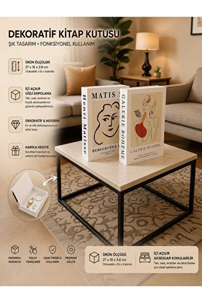 NARİBA Комплект от 2 декоративни кутии за книги