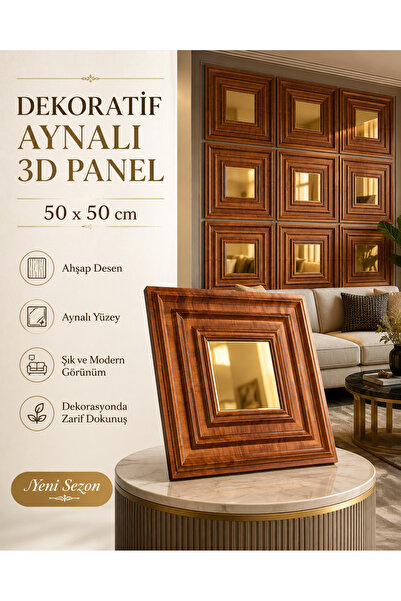 CraftWallDecor VAULT AYNALI 3D DUVAR PANELİ BOYANABİLİR ( ÖLÇÜ : 50*50 cm / 4...