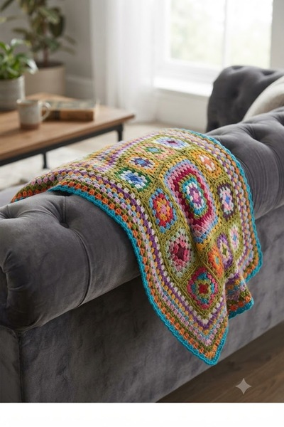 eL&Ma Design El Örgüsü Etnik Otantik Motifli Çok Amaçlı Örtü (45 x 45)