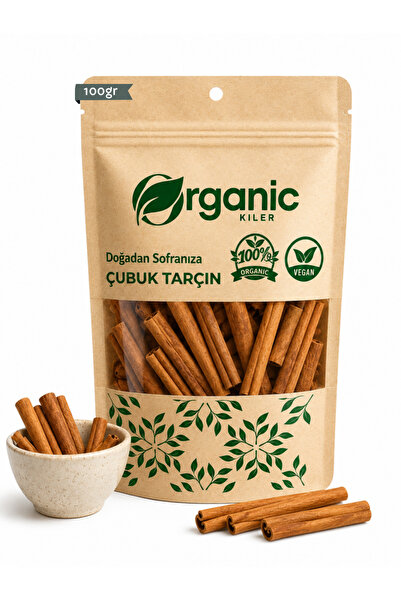 Organic Kiler Çubuk Tarçın 100gr. Doğal & Organik, Katkı Madde İçermez, Kabuk...