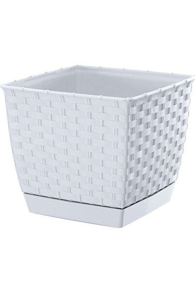 Prosperplast Ghiveci pătrat, Prosperplast, plastic, alb