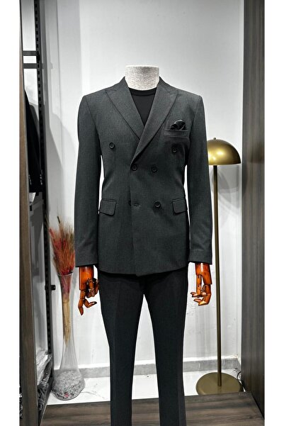 leonmen Italian Style Double-breasted Suit Slim Fit Slim Fit Jacket Trousers