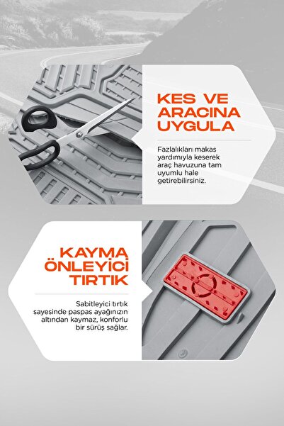 Panda Kılıf PANDA 4D UNIVERSAL OTO PASPAS TAKIMI – KAYMAZ, ŞAFT TÜNELLİ, DERİN HAVUZLU