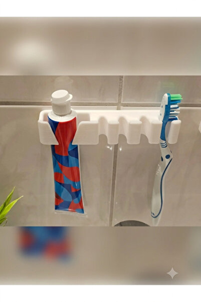 Filkorium3D Minimalist Toothpaste and Brush Wall Stand - Plastic