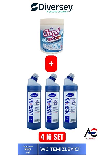 Diversey 4'lü Temizlik Paketi 3 Adet Ağır Kir Tuvalet Temizleyici + 1 Adet Be...