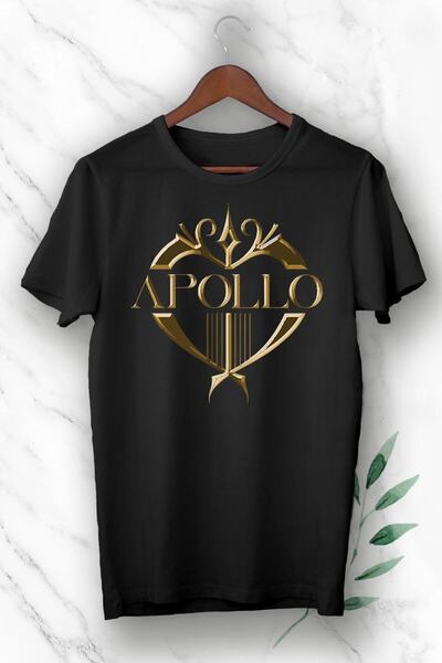 perseusshopping Unisex Black Apollo Printed T-Shirt