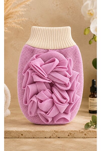 sterk 1 Adet Pembe Premium Banyo Duş Kesesi Peeling Eldiveni %100 Natural Nor...