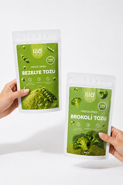Lilo Natural Freeze Dried Bezelye & Brokoli Tozu 2x50 g - Dondurularak Kurutu...