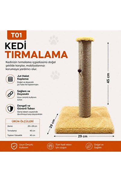 Kahverengi Kedi Tırmalama Tahtası 47 Cm