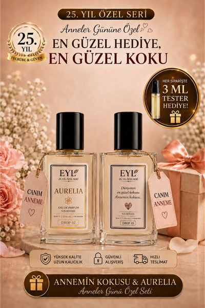 EYL COSMETIC ANNEMİN KOKUSU & AURELIA - Anneler Günü Özel Parfüm Seti %25 Esa...
