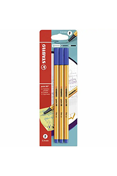 Stabilo Fineliner vârf 88, 0,4 mm, albastru, 3 bucăți/blister