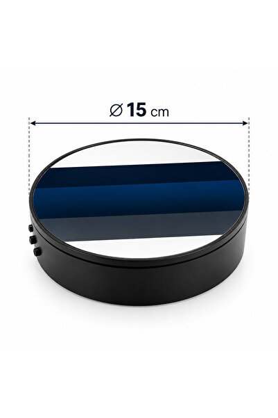 STAND MARKET 15 cm Döner Çekim Standı – 2 Hız Ayarlı, USB + Pil Çalışan 360° Ürün Sunum Platformu Siyah