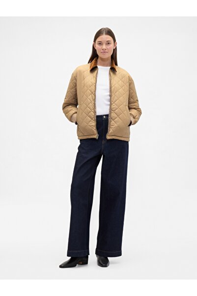 GAP Kadın Kahverengi Relaxed Quilted Ceket
