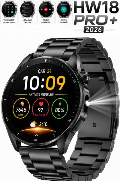 SONREİR Watch HW18 Pro+ 2026 Erkek Akıllı Saat AMOLED Ekran Bluetooth Görüşme...