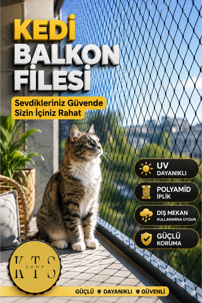 KTS SHOP Siyah 2,5x8 Metre | Balkon Güvenlik Filesi | Balkon Filesi | Balkon ...