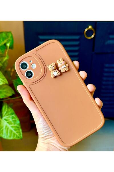 Go Aksesuar Iphone 11 Yuvarlak Kamera Ayıcık Tasarımlı Yumuşak Silikon Kamera Korumalı Ayıcıklı Kılıf
