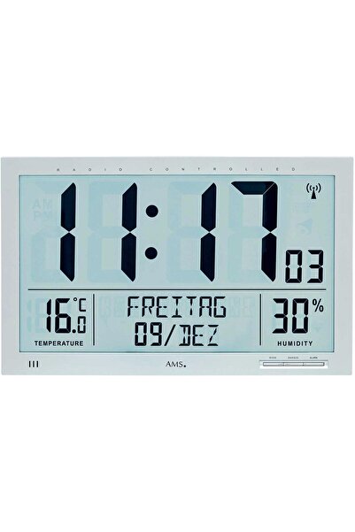 AMS Ceas de perete 5888, cuarț, gri, digital, modern