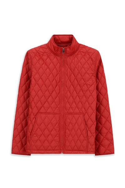 Kiğılı Mock Neck Pocketed Zippered Windproof Quilted Sports Coat