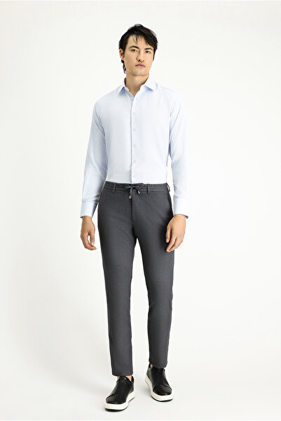 Kiğılı Regular Fit Standard Cut Lycra Trousers with Elastic Waist and Drawstring