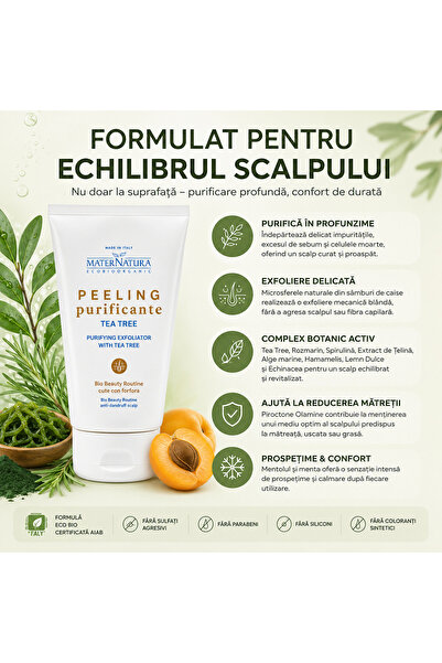 MaterNatura Exfoliant pentru scalp cu matreata 150ml - purificare profunda, e...