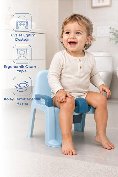 Babyjem Afacan Lazımlık Ergonomik Tuvalet Eğitimi Yardımcısı İndigo Mavi