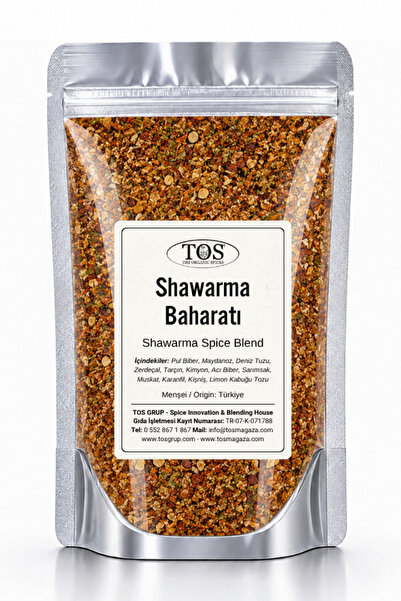 TOS The Organic Spices Shawarma / Shoarma Ortadoğu Baharatı 100 gr Shawarma M...