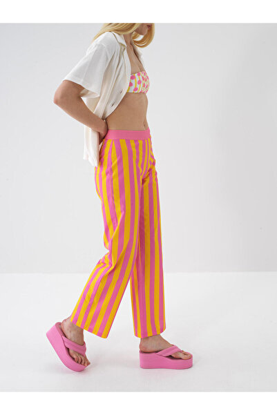 Xint Kadın Pembe Pamuk Dokulu Regular Fit Pantolon