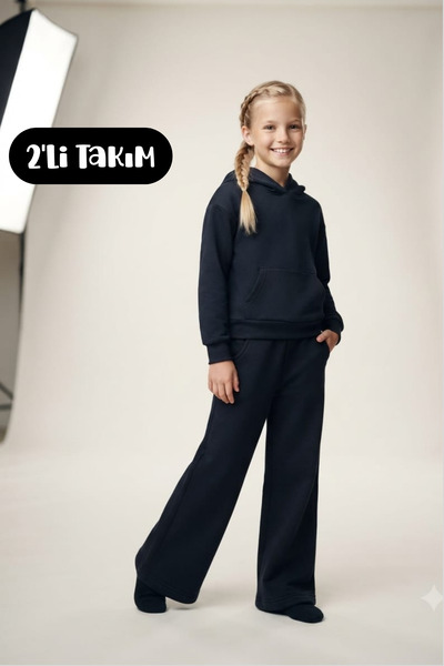 Hilal Akıncı Kids Girl's 2-piece two-ply hooded tracksuit set