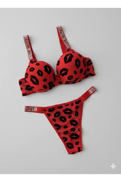 inspira lingerie طقم ملابس داخلية نسائية منقوشة مع حمالة صدر مبطنة وسروال داخلي
