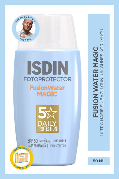 ISDIN فوتوبروتيكتور فيوجن ووتر ماجيك SPF50 50 مل واقي شمس للوجه ذو أساس مائي ...