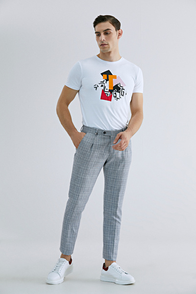 Tween Slim Fit Lacivert Keten Karışımlı Kumaş Pantolon
