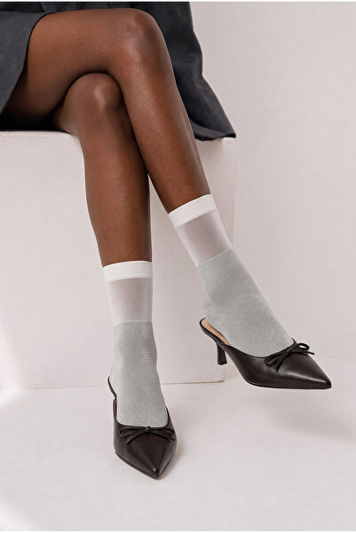 Katia&Bony Woman's gray glitter thin step socks