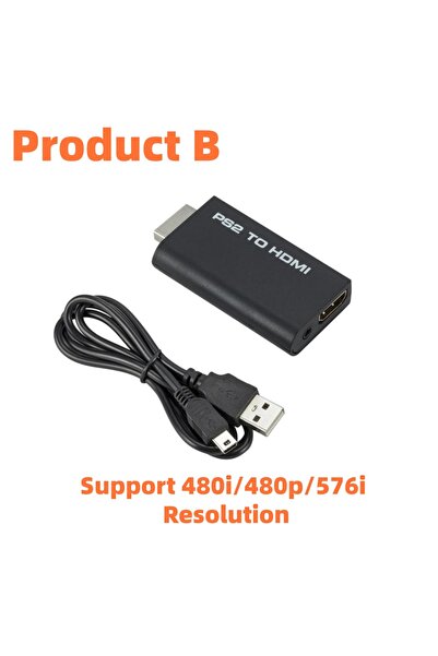 Choice PS2 to HDMI 480P PS2 to HDMI Adapter Audio Video Converter with 3.5mm ...