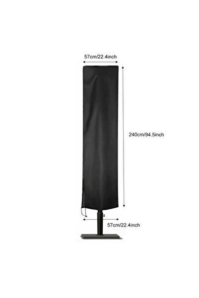 Choice 240x57x57cm Black Black 210D Umbrella Patio Waterproof Market Parasol ...